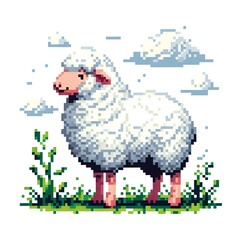 양, 픽셀아트, jpeg (Sheep, pixel art, jpeg)