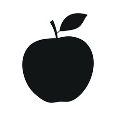 Vector illustration of an apple. Simple silhouette of apple vector illustration isolated on white background