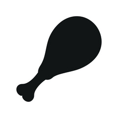 Chicken leg piece silhouette icon vector illustration isolated on white background