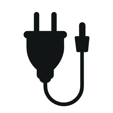 recommend clip art: Charging plug icon. Electric plug silhouette vector illustration isolated on white background