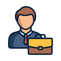 Lawyer with briefcase icon