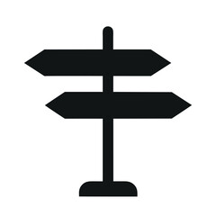 Direction arrow sign. Direction sign silhouette icon vector illustration isolated on white background