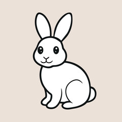 Vector illustration of a bunny. Cute cartoon rabbit vector illustration isolated on white background	