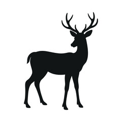 Fototapeta premium Deer silhouette vector illustration isolated on white background 