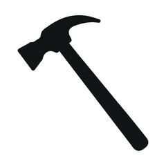 Hammer silhouette vector illustration isolated on white background
