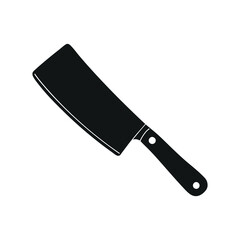 Butcher knife illustration. Meat slicer silhouette vector illustration isolated on white background