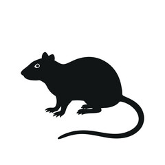 Vector image of a rat. Simple silhouette of a rat vector illustration isolated on white background