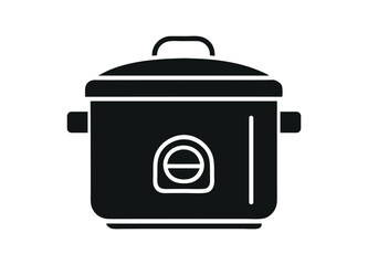 Silhouette of a modern cooker icon vector illustration isolated on white background