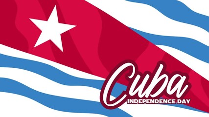 Happy Cuba Independence Day with the Cuban flag flying