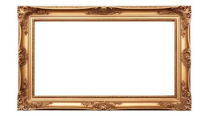 Old Fashioned Antique Picture Frame &ndash; Isolated on Transparent PNG Background
