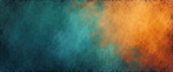 Obraz premium Abstract Teal and Orange Grunge Texture Background