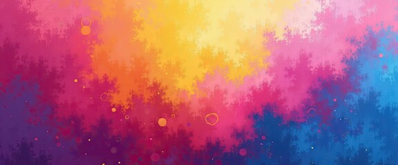 Vibrant Abstract Painting: Gradient Hues and Dots Create Mesmerizing Visuals. A vibrant, abstract background with a mix of colors.