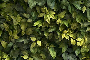 Fototapeta premium Green leaves forming an abstract natural pattern, with sharp focus and cinematic lighting for a stunning visual effect in ultra-realistic photography.