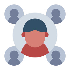 People connection flat icon representing sociology, community, and social science