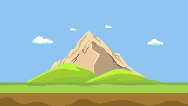 Animated video Natural Disaster concept. Full length animation illustration. High quality 4k footage.