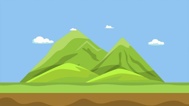 Animated video Natural Disaster concept. Full length animation illustration. High quality 4k footage.