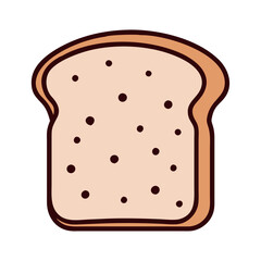 Breakfast slice of bread with brown crust