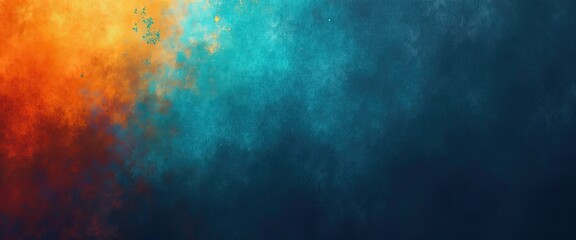 Obraz premium Abstract Orange and Teal Watercolor Texture Background