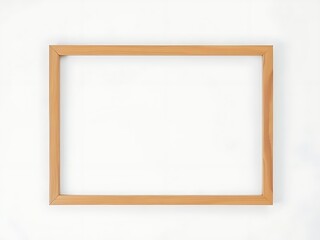 Minimalist Light Brown Wooden Picture Frame for A4 Sized Prints and Photos, Thin Profile Natural Wood Border on White Background
