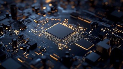 Illuminated Circuit Board: A Close-Up View of Advanced Technology