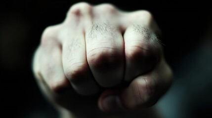 Obraz premium Close Up of a Strong Fist Symbolizing Strength Power and Determination : Generative AI