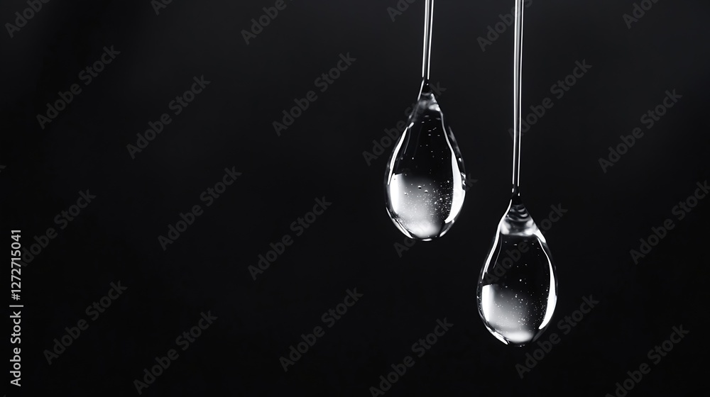 Aufkleber close-up view of water droplets suspended in the air creating a dramatic effect : generative ai