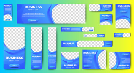 Business Marketing Advertising banner design template. web banner ad layout. vector