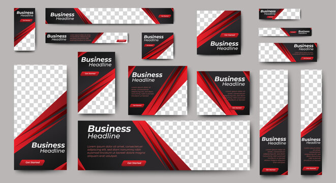 Business banner design template. Online web advertising banner. vector
