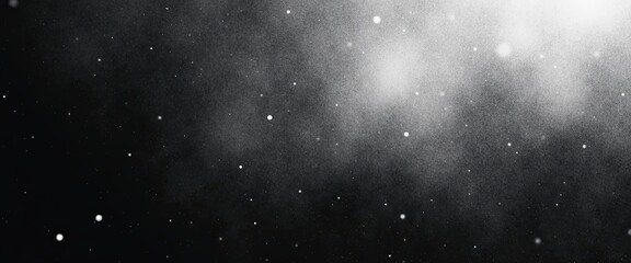 Obraz premium Snowfall under a gentle light: stark contrast in black and white photography. A black and white image of snow falling.