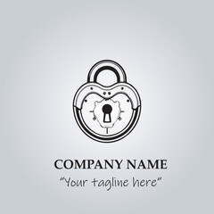 Padlock logo company design vector illustration
