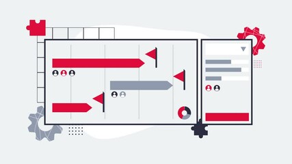 project planner chart showing project timelines and tasks. Ideal for business presentations, project planning documents, task scheduling, and project management software.