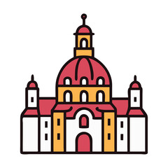 Germany baroque cathedral with red domes