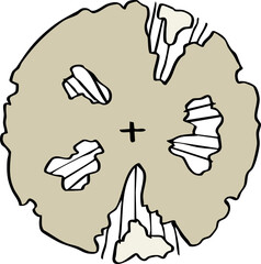 hand drawn cartoon decoration top view of tree illustration.