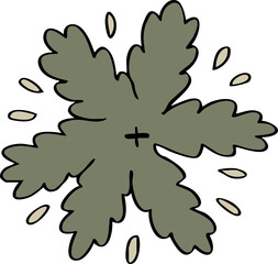 Fototapeta premium hand drawn cartoon decoration top view of tree illustration.