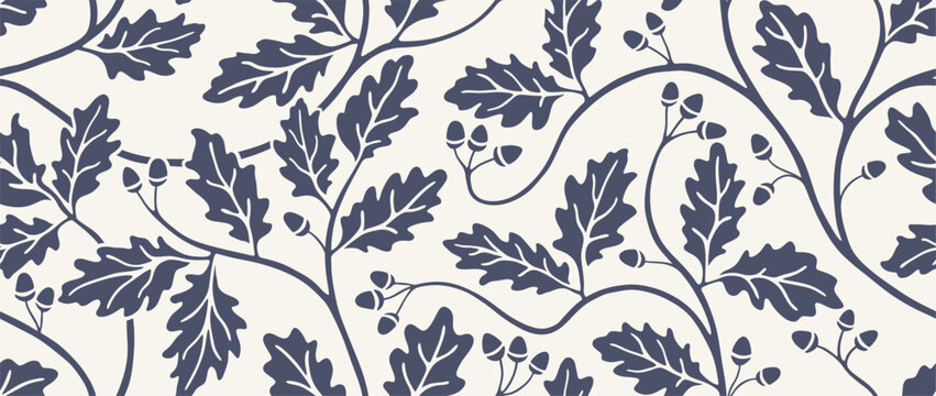 Abstract black floral leaves seamless pattern background. leaf pattern.