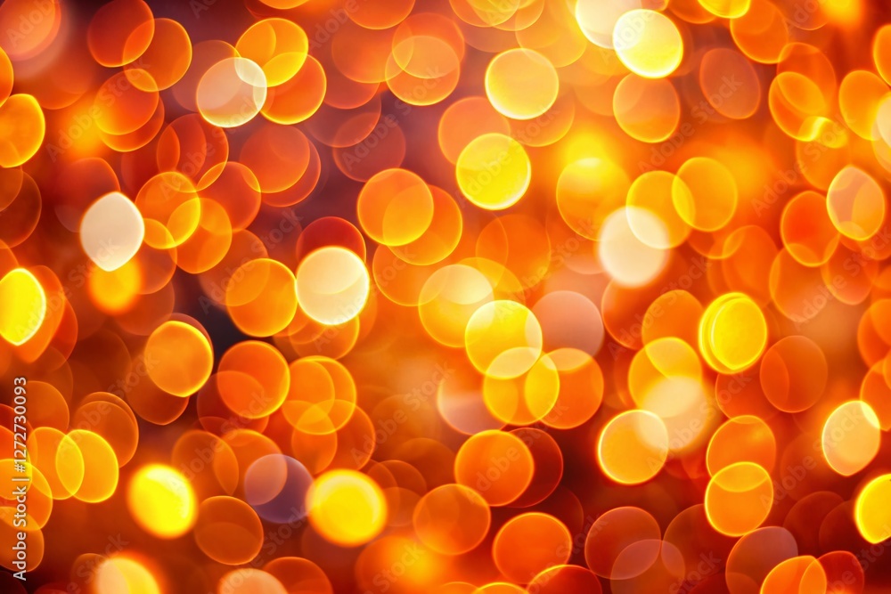 Poster warm orange bokeh background: abstract glowing lights & soft circular shapes for design projects