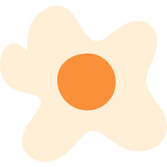 Sunny-Side-Up Delight: A delightful illustration of a sunny-side-up egg, boasting a vibrant orange yolk nestled in a perfectly cooked white, ready to brighten your day. 