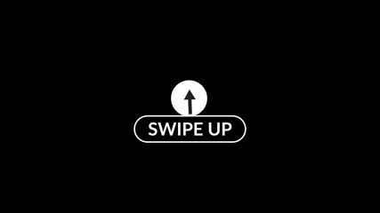 simple arrow swipe up animation, swipe arrow up direction on black background, swipe arrow icon animated with alpha channel. - Powered by Adobe