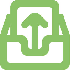 Inbox Up Round icon logo design