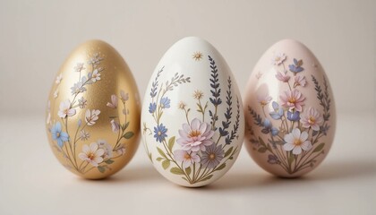 Fototapeta premium Hand-Painted Easter Eggs in Soft Pastels