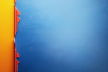 Abstract Orange Blue Ripped Paper Background Design. AI Generated