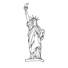 cartoon illustration statue of liberty