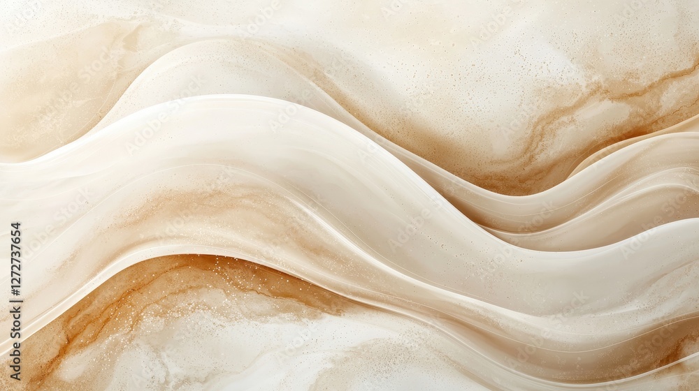 Poster flowing abstract patterns minimalist style digital artwork soft tones artistic concept