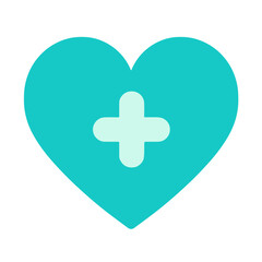 Fototapeta premium Medical cross inside a heart symbol for healthcare.