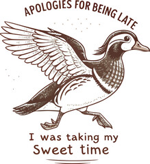 Fototapeta premium Illustration design of playful duck in leap. Generated AI.