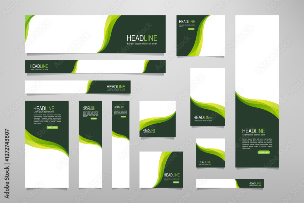 Poster set of promotion kit banner template design with modern and minimalist concept user for web page, ad