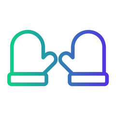 mittens Line Gradient Icon