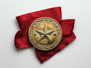 Celebration elements of modern San Jacinto Day - commemorative coin, reenactment program, Texan flag pin, festival ribbon - organized neatly on clean white background