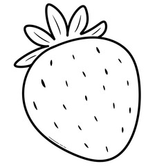 Hand-Drawn Strawberry Line Art Illustration