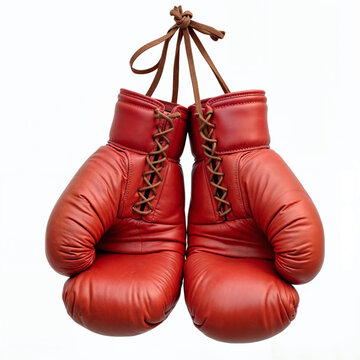 Red Boxing Gloves Hanging &ndash; Symbol of Strength and Competition